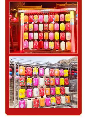 中式风LIJ景区户外装防水彷古风荷花灯连饭串国潮布饭店绸厅饰冬