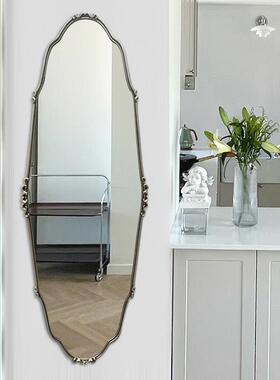 法式复古网红客全身nsi风壁挂穿衣镜家用厅雕花镜8536椭圆镜试衣