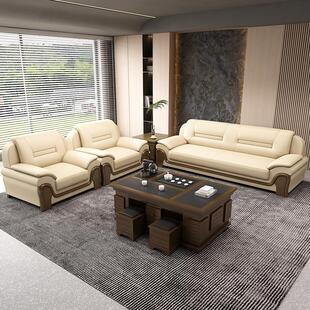 办虹高公沙发商简约现代室客厅几大厅酒店接待办公真皮三人位茶务