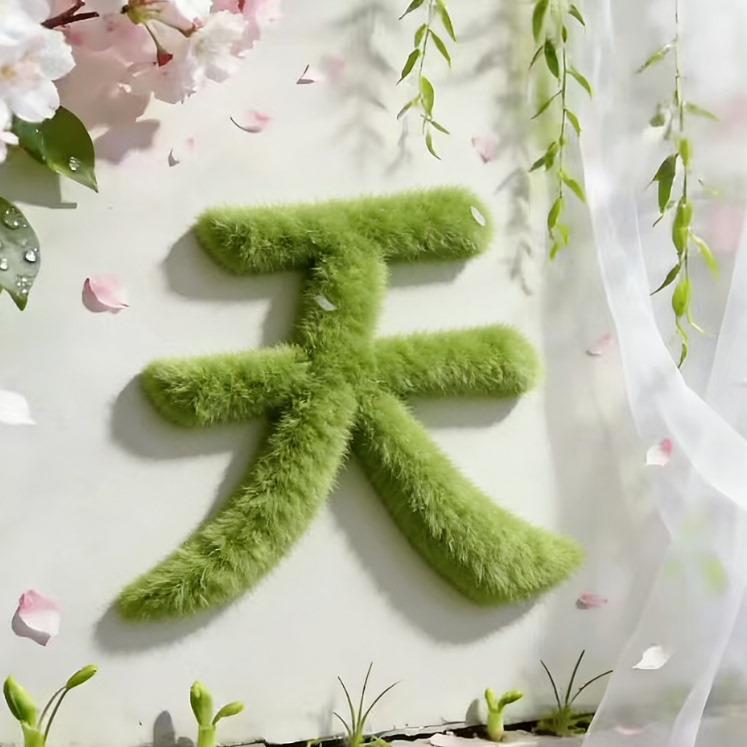 春天ROY毛绒字体定制商场店铺橱美窗陈装饰饰风景区墙面摆体造景
