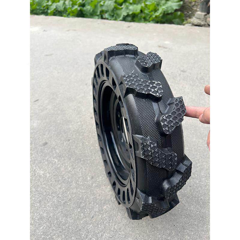 微胎耕机旋耕机400-8.350LRM-实行心轮胎橡胶轮6人字真空外胎走轮