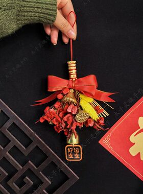 木子手作扫帚挂件 新年车装饰 新春挂饰diy 过年装饰小葫芦