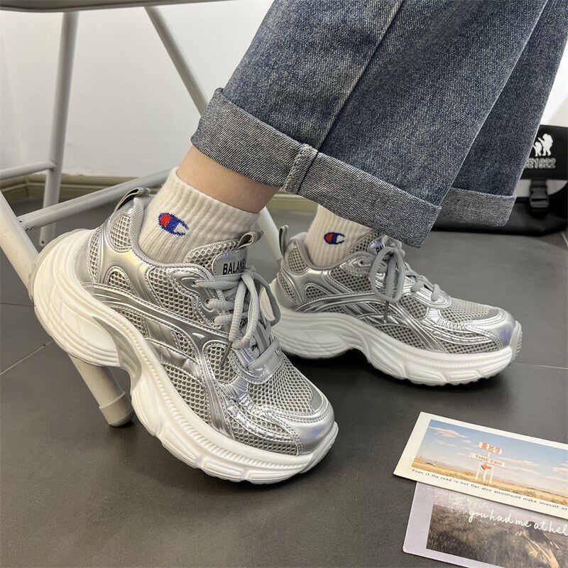 厚底老爹鞋男款增高黑色鞋子男鞋 夏季新款透气休闲情侣运动鞋女