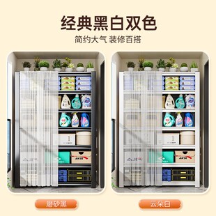 阳台置物架防尘带遮挡帘货架家用落地多层铁艺架子杂物钢制收纳架