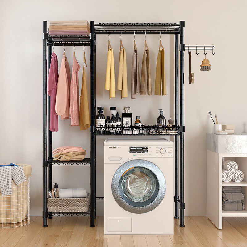 简易洗衣机置物架阳台晾衣架滚筒波轮落地浴室上方收纳洗衣机架子
