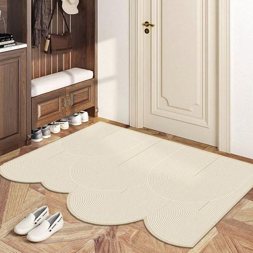 奶油风可裁剪入户门口地垫pvc可擦免洗脚垫除尘门垫房间进门地毯