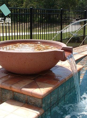 流水摆件水钵水景喷泉水系流水碗水盆循环瀑布池塘水池泳池可订制