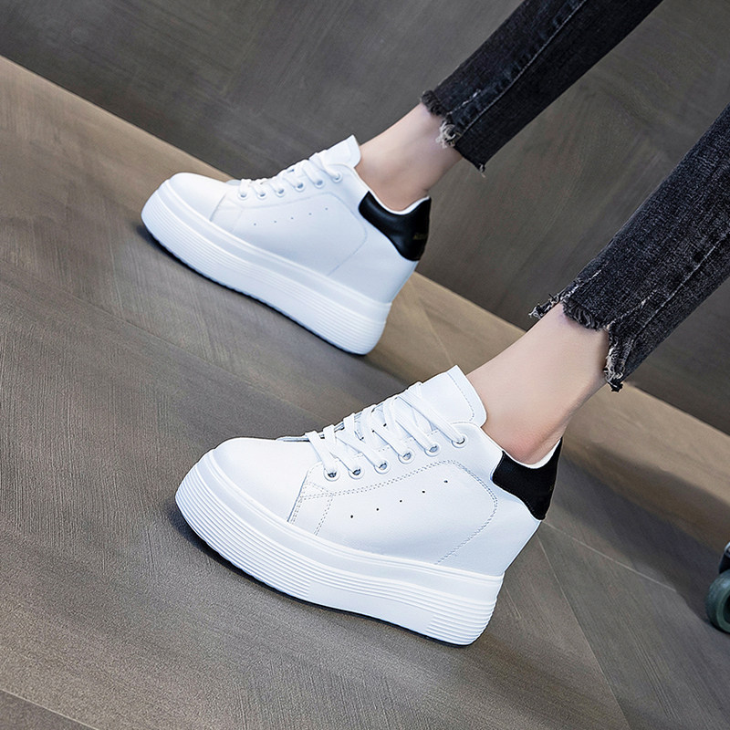 小白鞋女2021年新o款10公分内增高女鞋夏季薄款网面透气厚底松糕