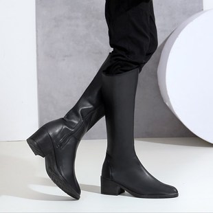 蒙古舞蹈鞋民族舞台演出专用鞋子蒙族女舞靴黑色高跟民舞草原舞鞋