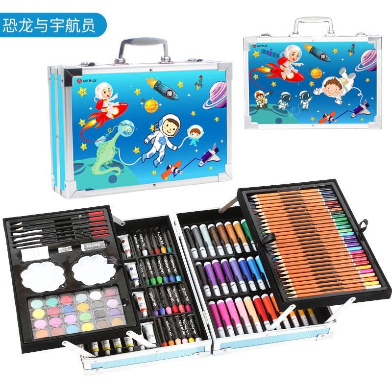 画画绘画工具文具学习用品开学套装套水粉水彩颜料彩色画笔蜡笔