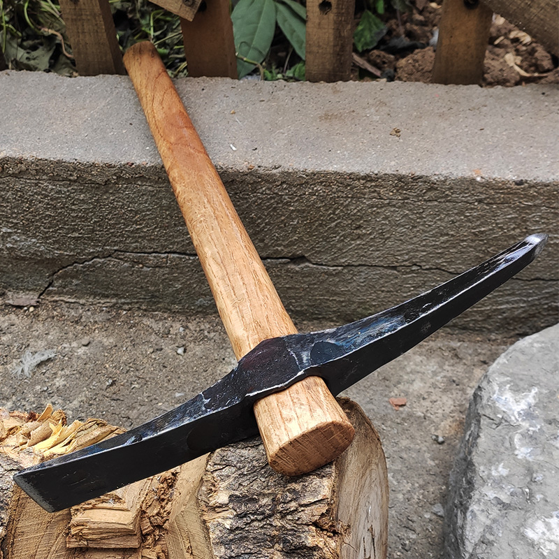 行星工坊金厂长手工锻造一体定制钢镐户外挖桩洋镐开荒十字镐冰镐