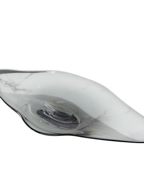 家居现代酒店前台摆件 灰色玻璃水果盘样板O房装饰售楼处摆场摆设