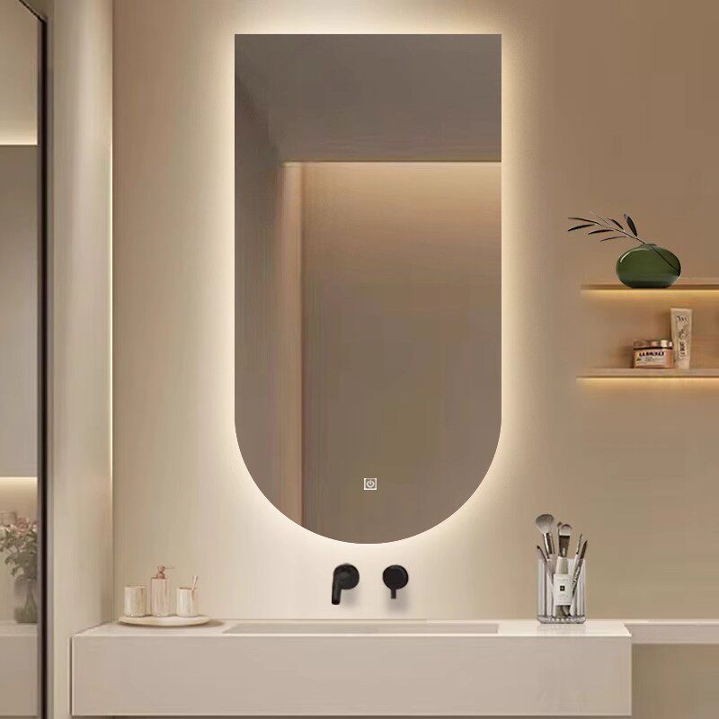 法式拱门型智能浴室镜带灯除雾壁挂卫生间镜子S圆弧形尺寸可定制
