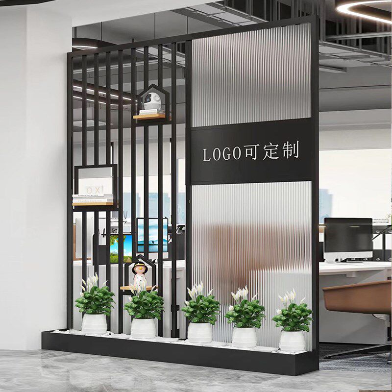 办公室前台隔断企业屏风入户进门口移动落地玄T关形象公司背景墙