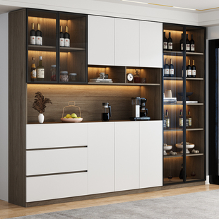 餐边柜高柜一体靠墙酒柜客厅储物柜现代简约风厨房橱柜实木置物柜