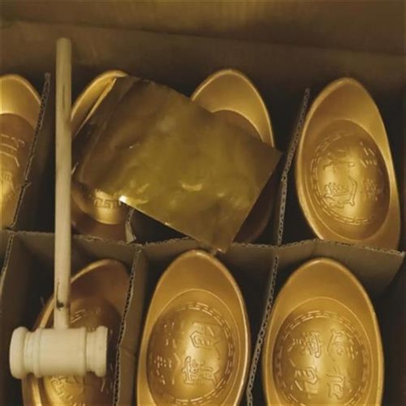开业商场彩色活动手动单独包装石膏金猪砸金蛋玩具抽奖箱子道具