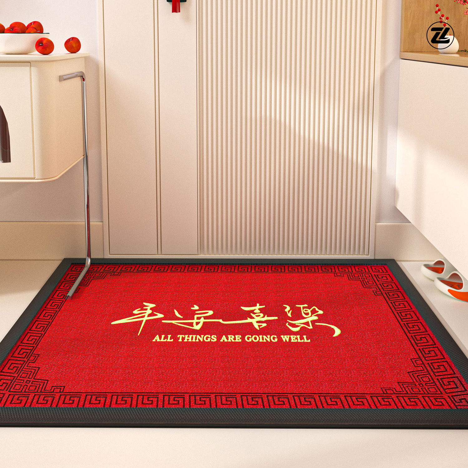 红色入户门地垫进门脚垫门口地毯高端门垫新房乔迁结婚喜庆防滑垫