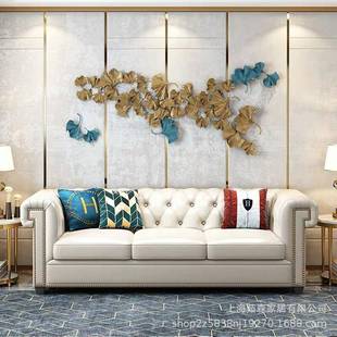 美式 大小户型客厅皮质沙发极简拉扣三人沙发 轻奢皮艺沙发组合港式