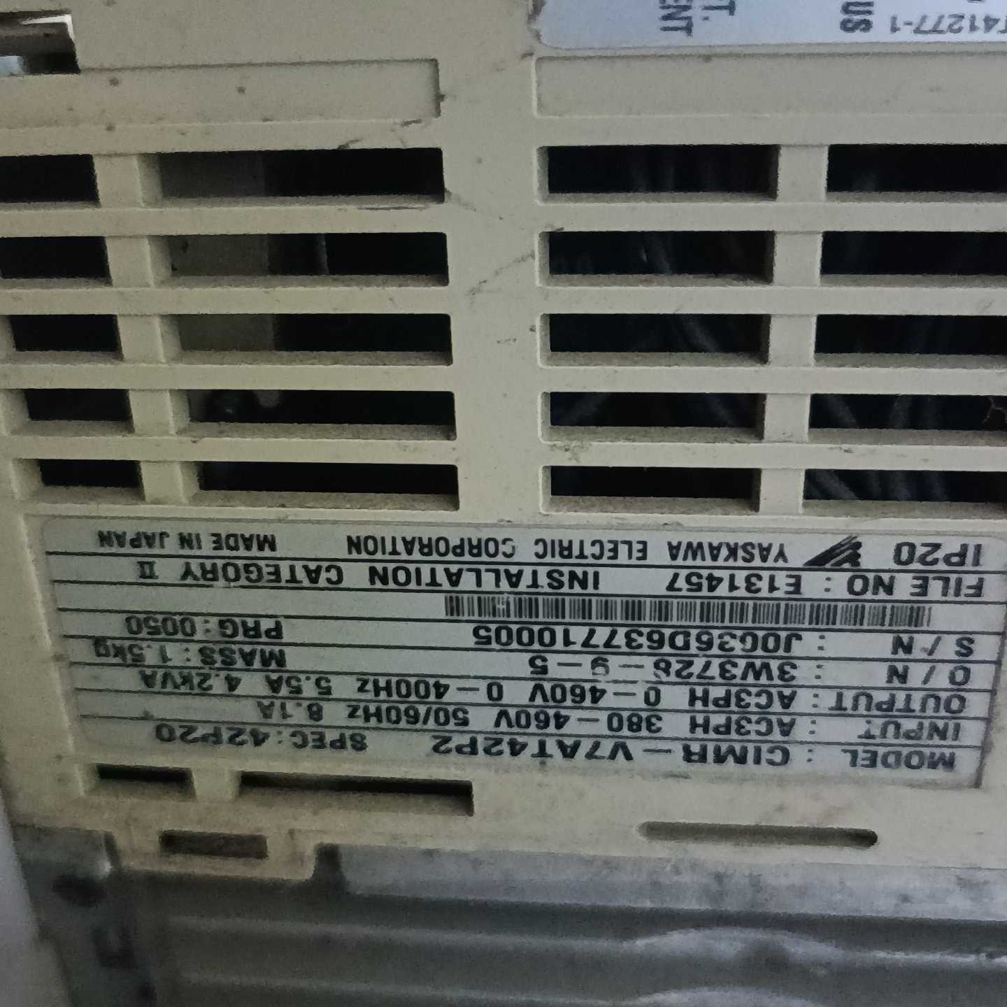 咨询-安川变频器。CIMR-V7AT42P2SPEC:42