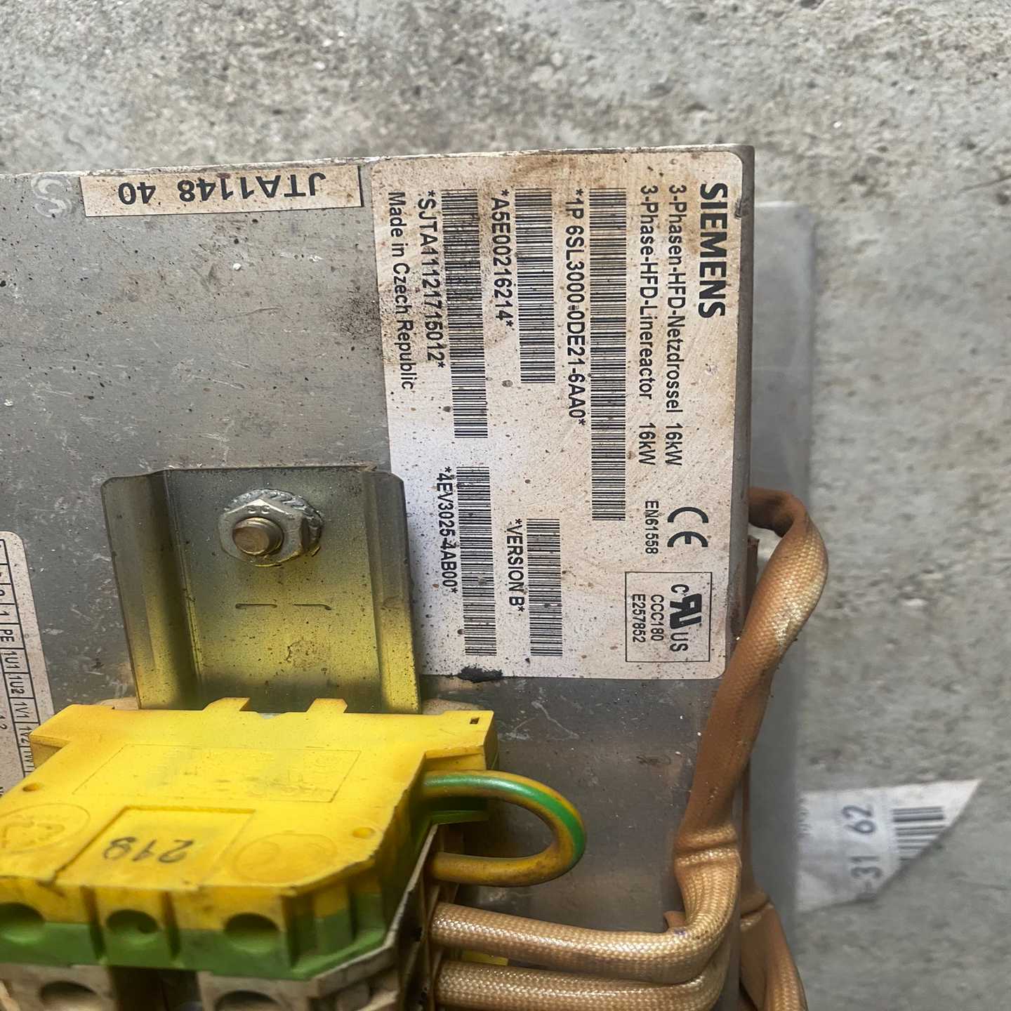 议价西门子电抗器6SL3000-0DE21-6AA0，拆机的，功