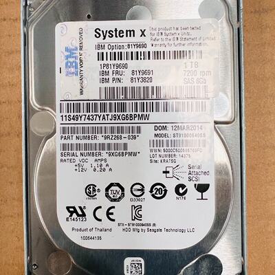 IBM  81Y9691 1T 7.2K 6GB 2.5 S议价及维修！