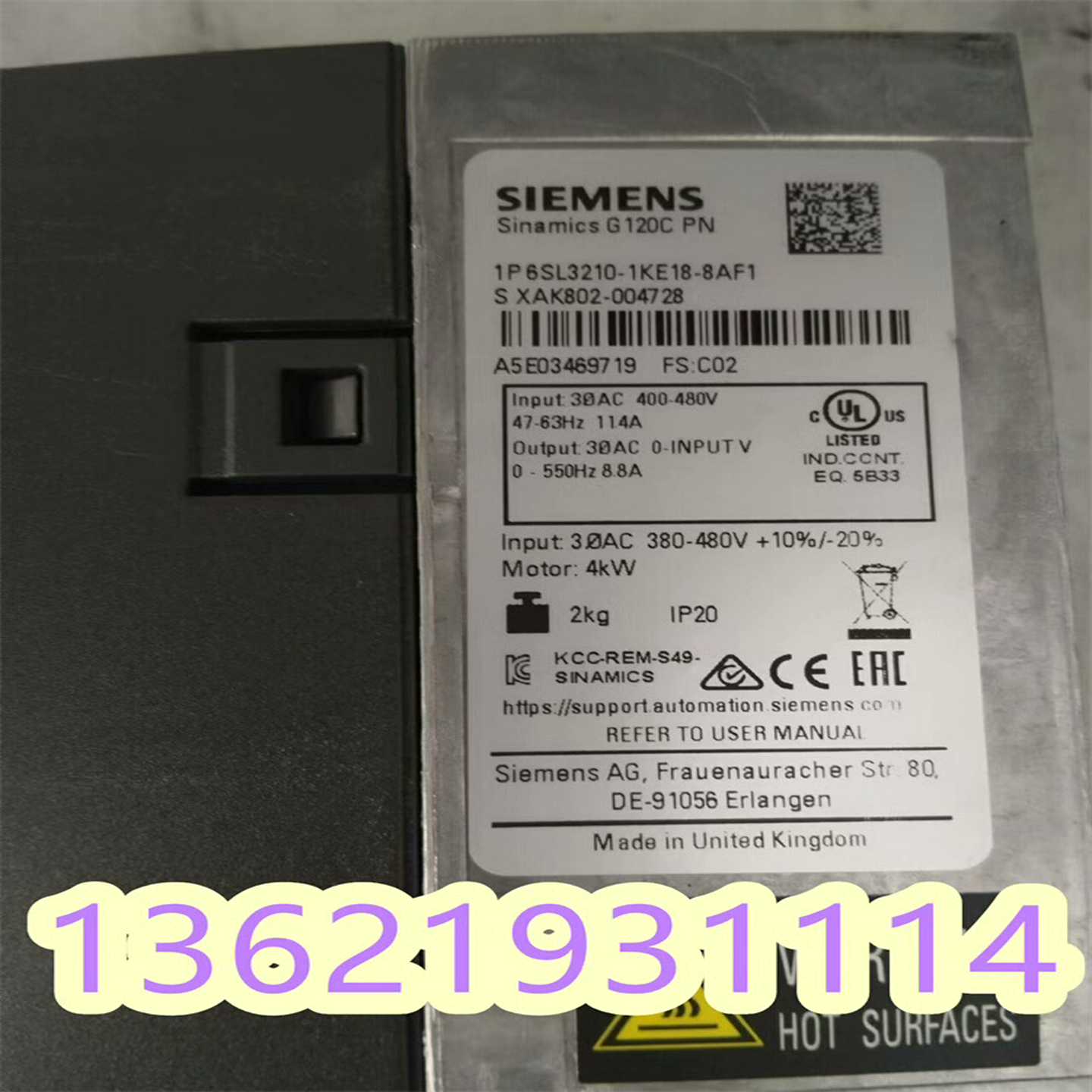 议价原装拆机西门子变频器1P6SL3210-1KE18-8AF1