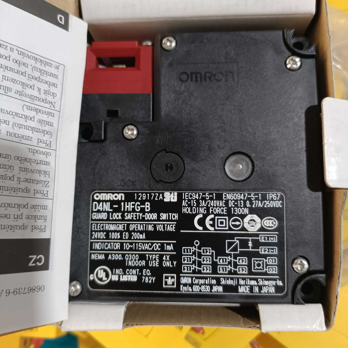 Omron/欧姆龙全新原装安全门开关D4NL-1HFG-B