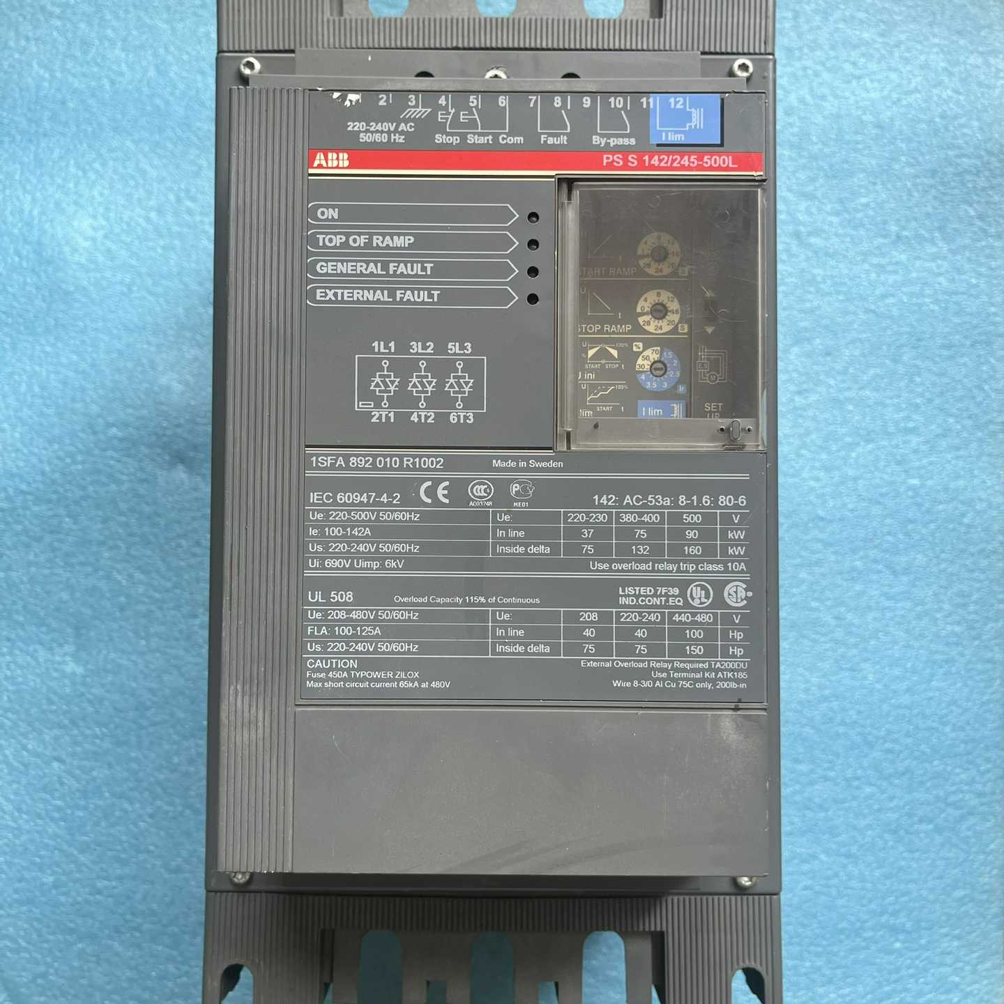询价ABB软启动器PSS142/245-500L系列1SFA