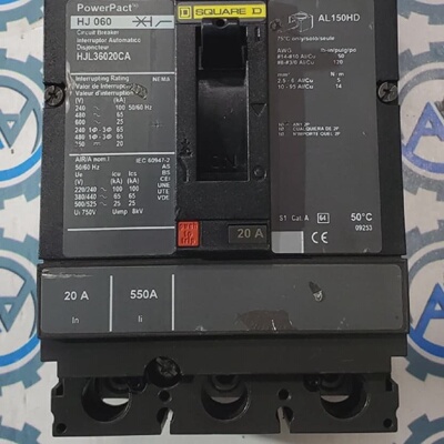 Square D HJL36020CA Powerpact HJ060 20A 3P 600VAC
