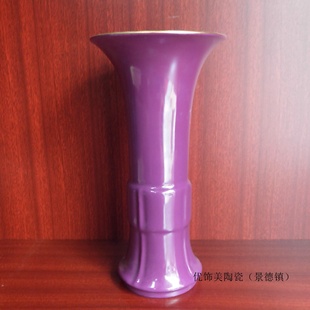 仿古花觚瓶瓷器复古客厅桌面摆件博古架收藏装 景德镇陶瓷中式 饰品