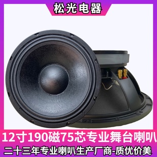 SRA中低音单双十二音箱KTV舞台扬声器190磁75芯12寸低音喇叭 松光