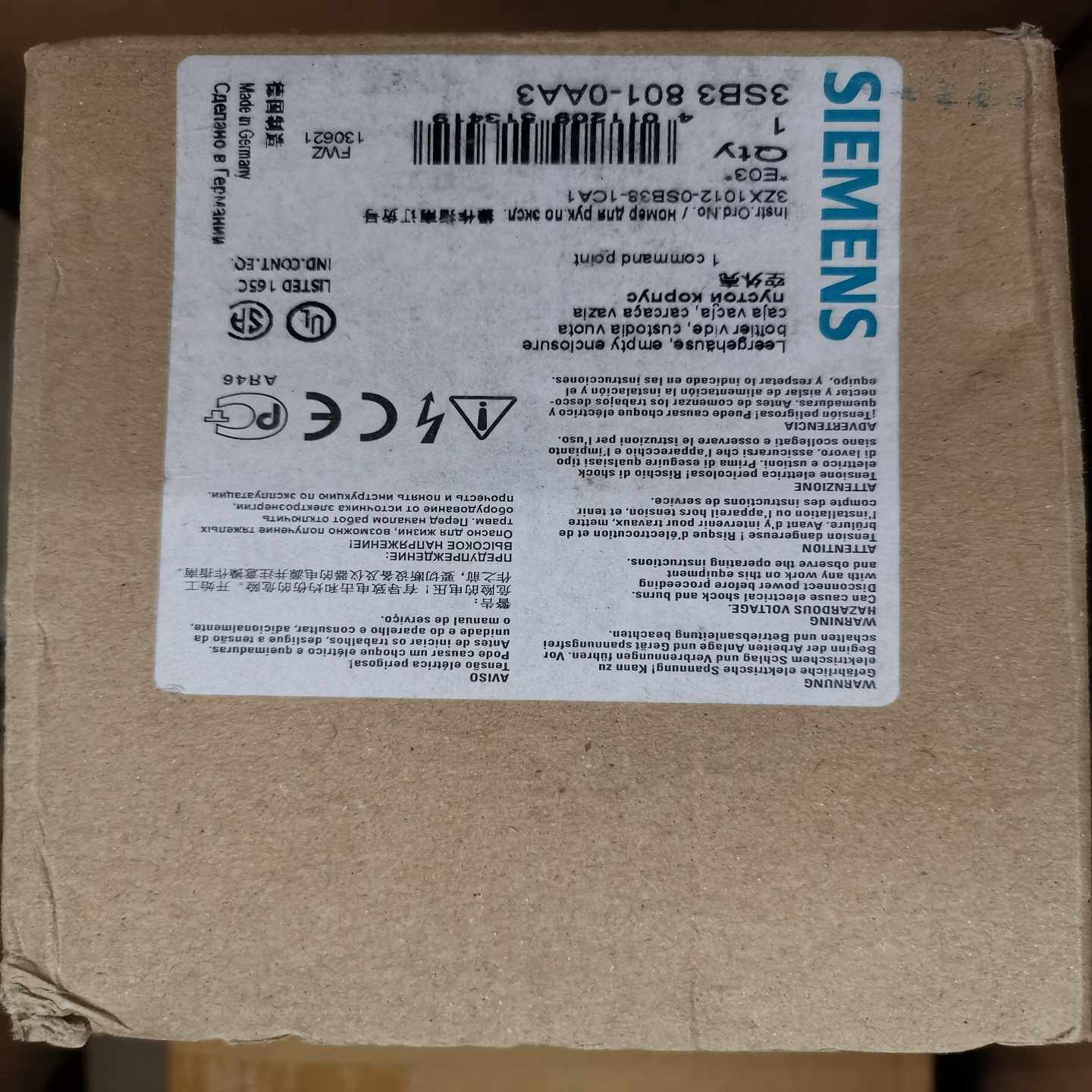 西门子孔按钮盒，3SB3801-0AA3，全新有两个--议价商品