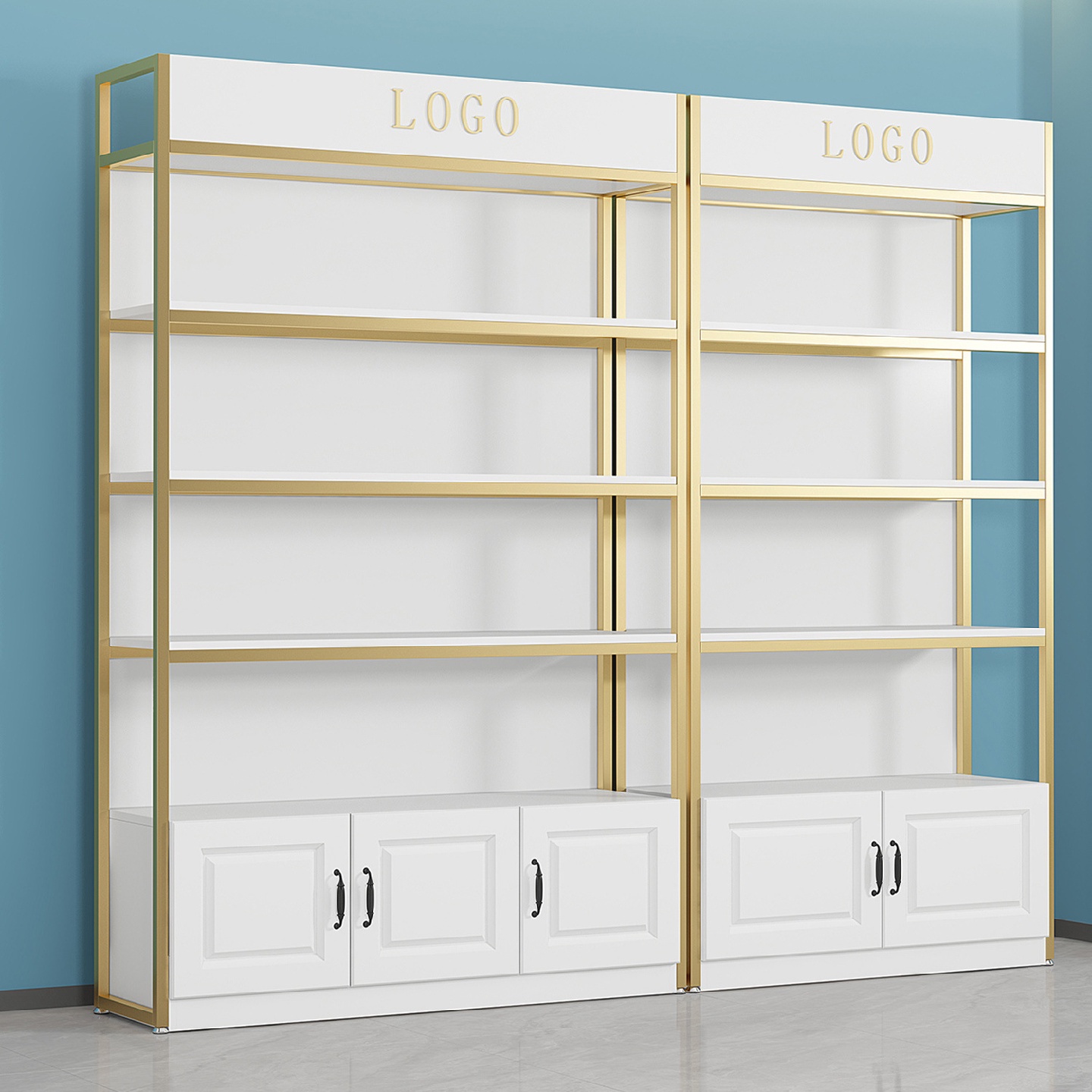 商超便利店展示架陈列架化妆品展示架商品展柜落地自由组合货架