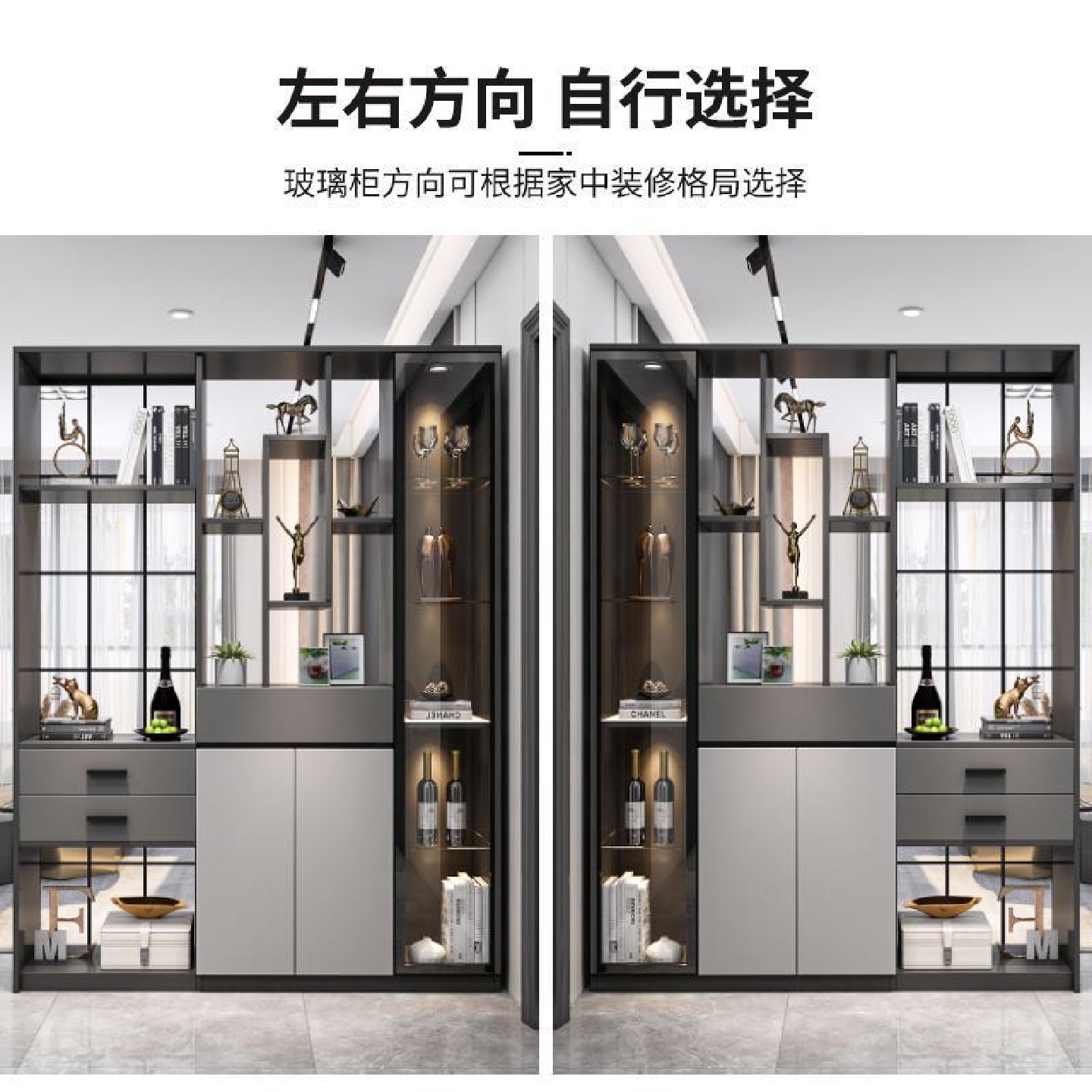进门鞋柜玄关柜一体轻奢铁艺屏风柜现代简约客厅隔断柜酒柜装饰柜