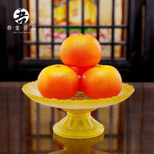 批发琉璃莲花果盘家用供奉用品供佛供盘果碟水果盘供盘贡品供果
