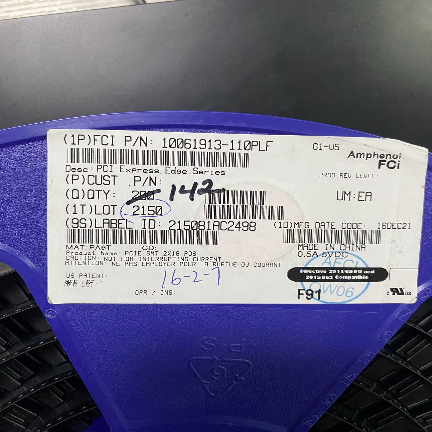 议价原装FCi连接器10061913-110PLF,数量：142