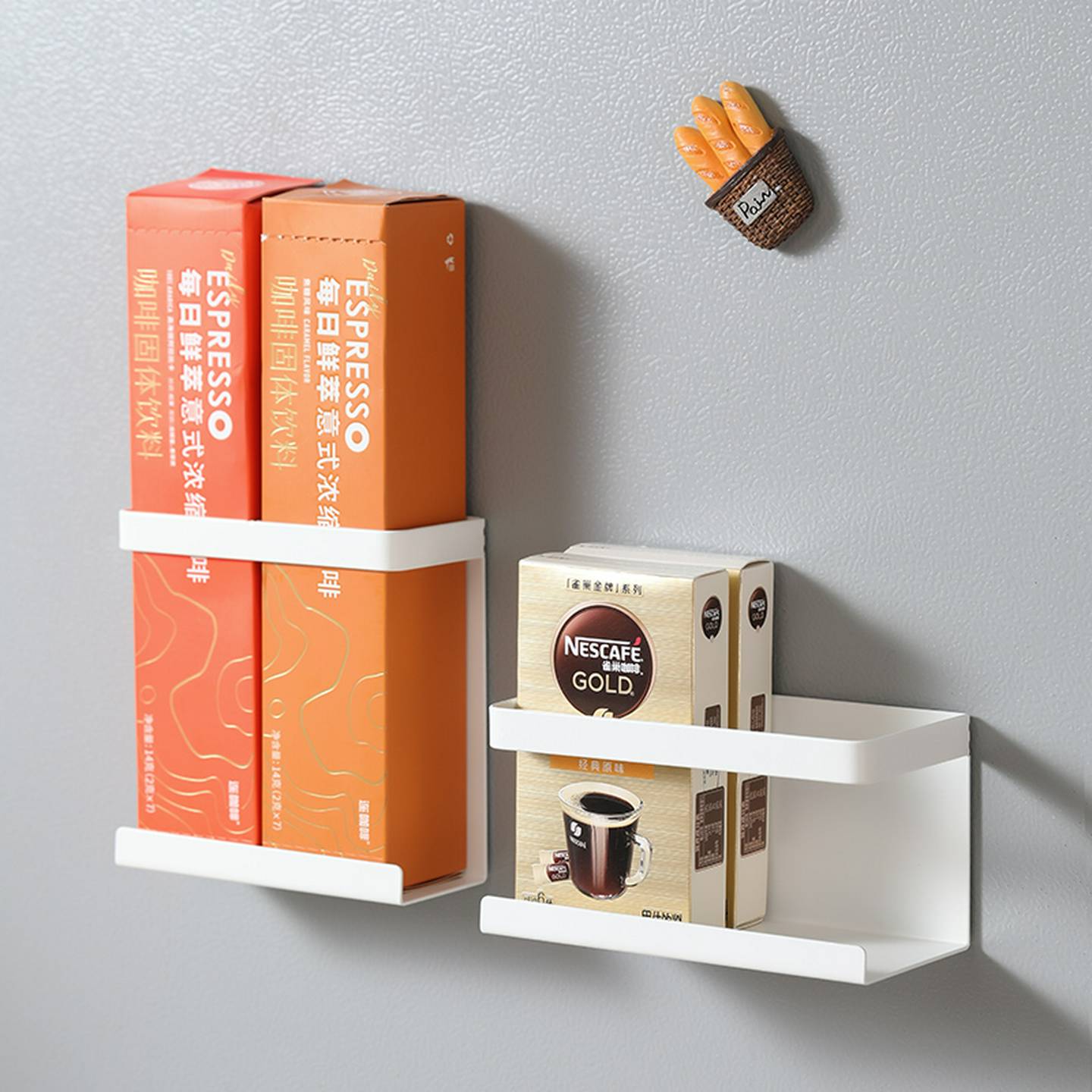 磁吸冰箱外侧面置物架侧厨房磁铁挂钩收纳架免打孔保鲜膜调料架子