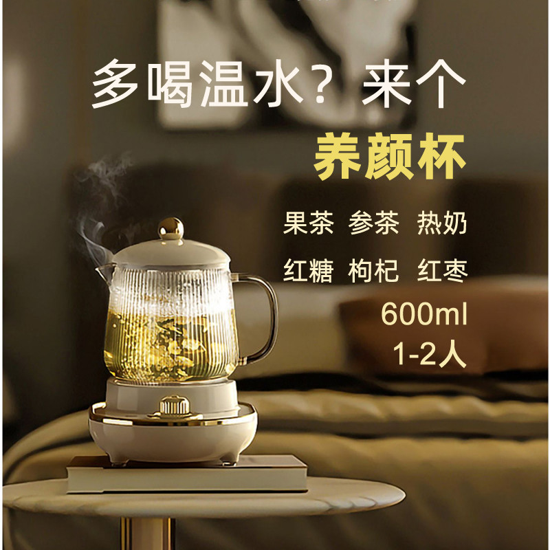 养颜养生杯电炖杯办公室小型电热奶保温玻璃水杯多功能炖盅煮1