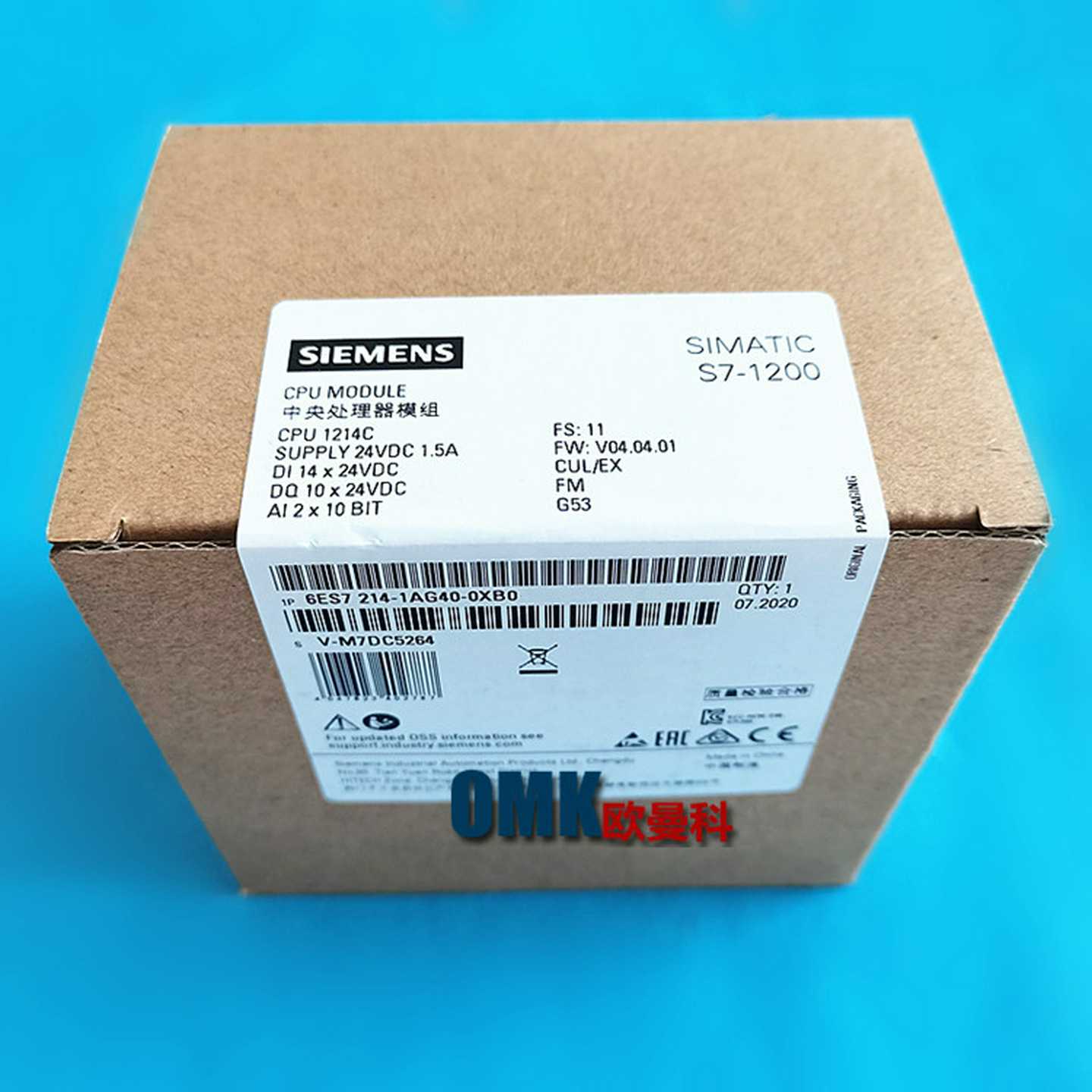 西门J子PLC可编程控制器6ES7214-1AG40-0XB0处理器CPU1214C