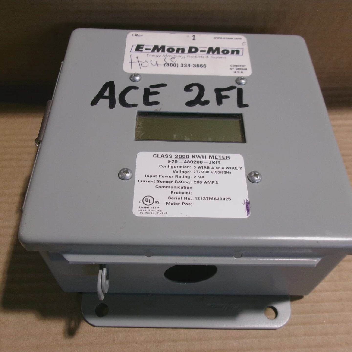 EMon DMon E20480200JKIT 200A KWH Submeter Class 2000