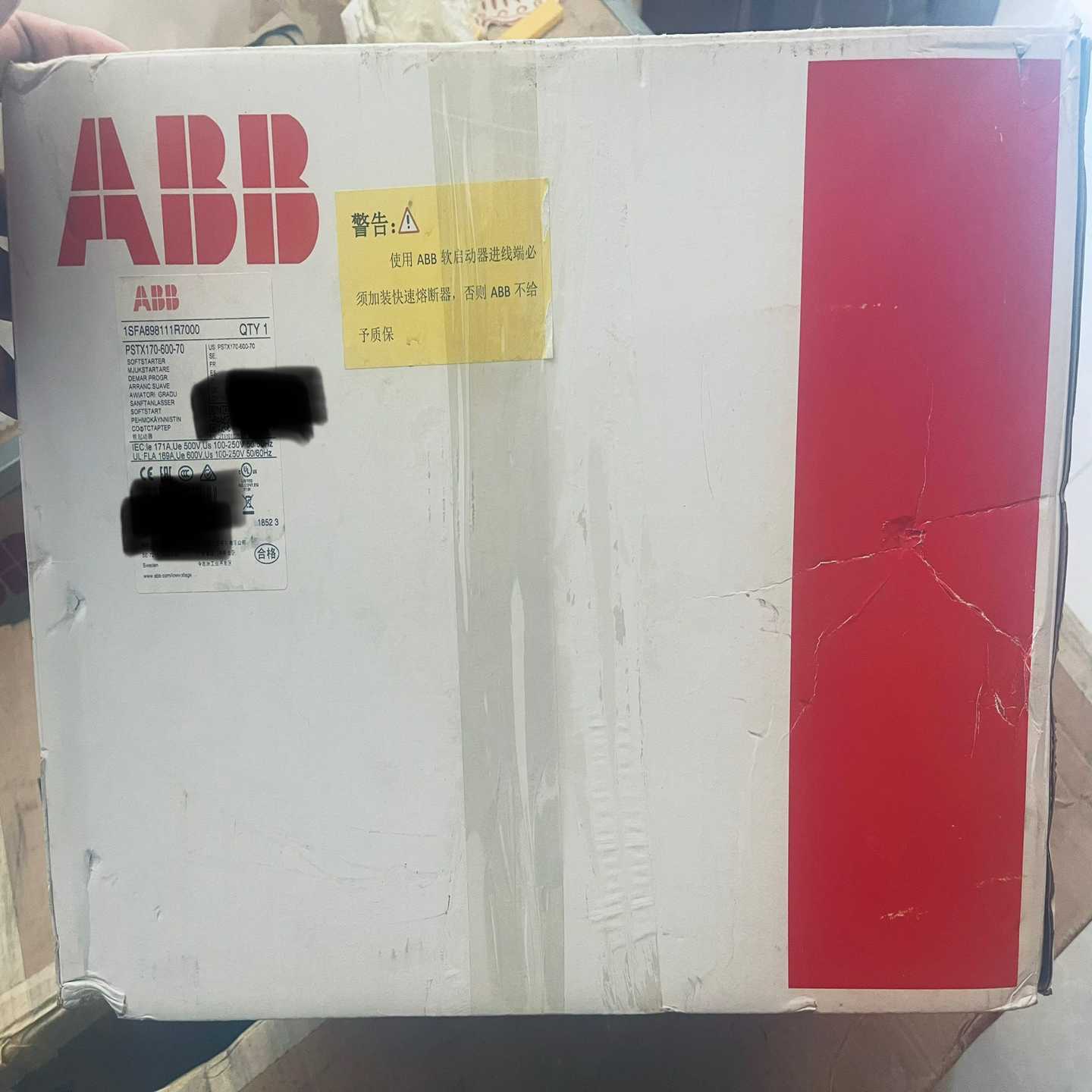 询价ABB软启动器，型号PSTX170-600-70，全新正品原