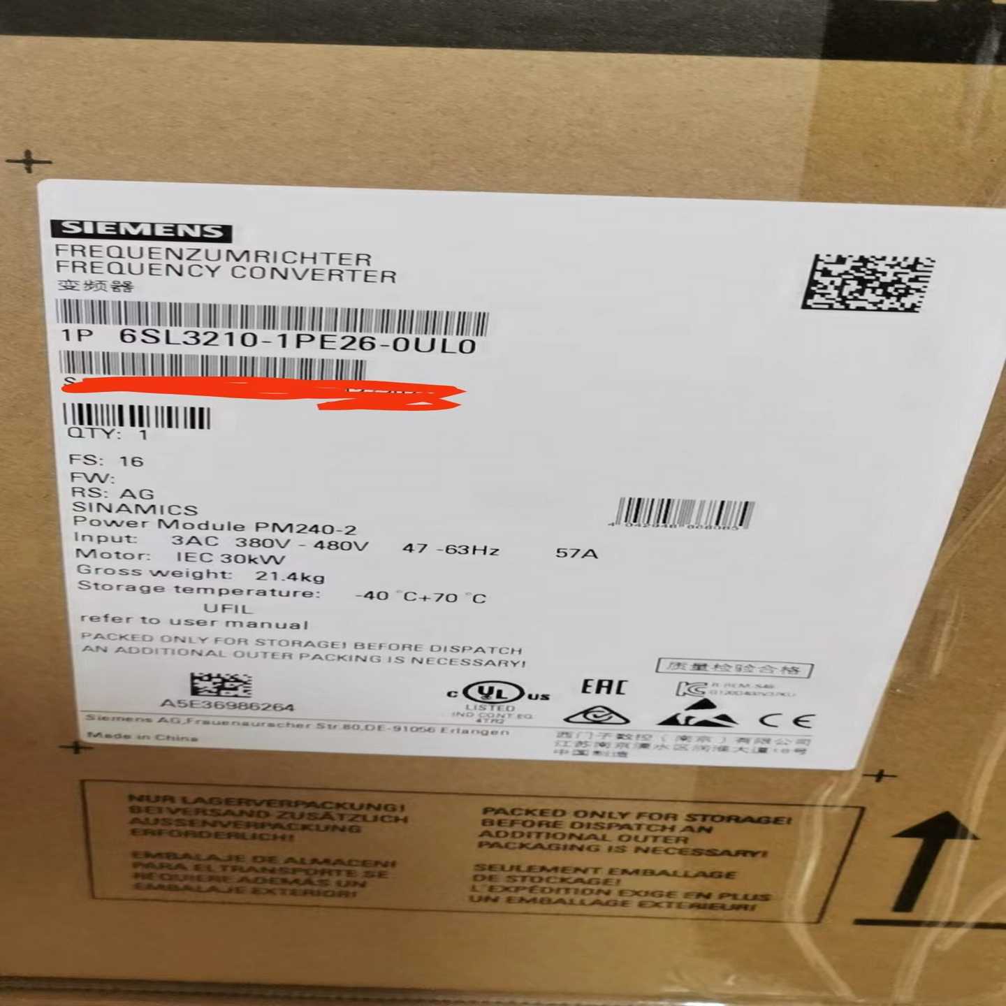 6SL3210-1PE26-0UL0询价