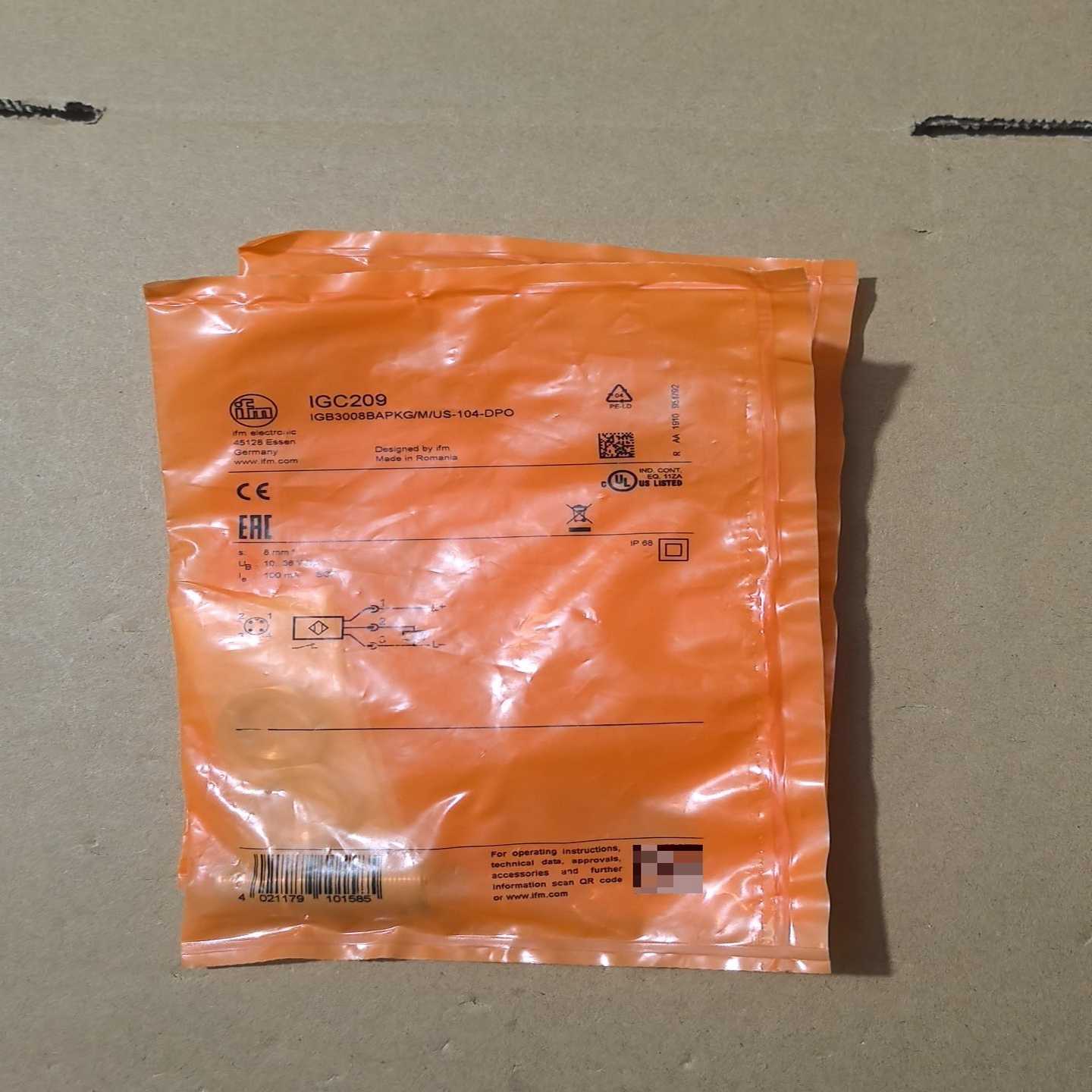 全新原装德国IFM易福门IGC209电感式接近开关传感器IG