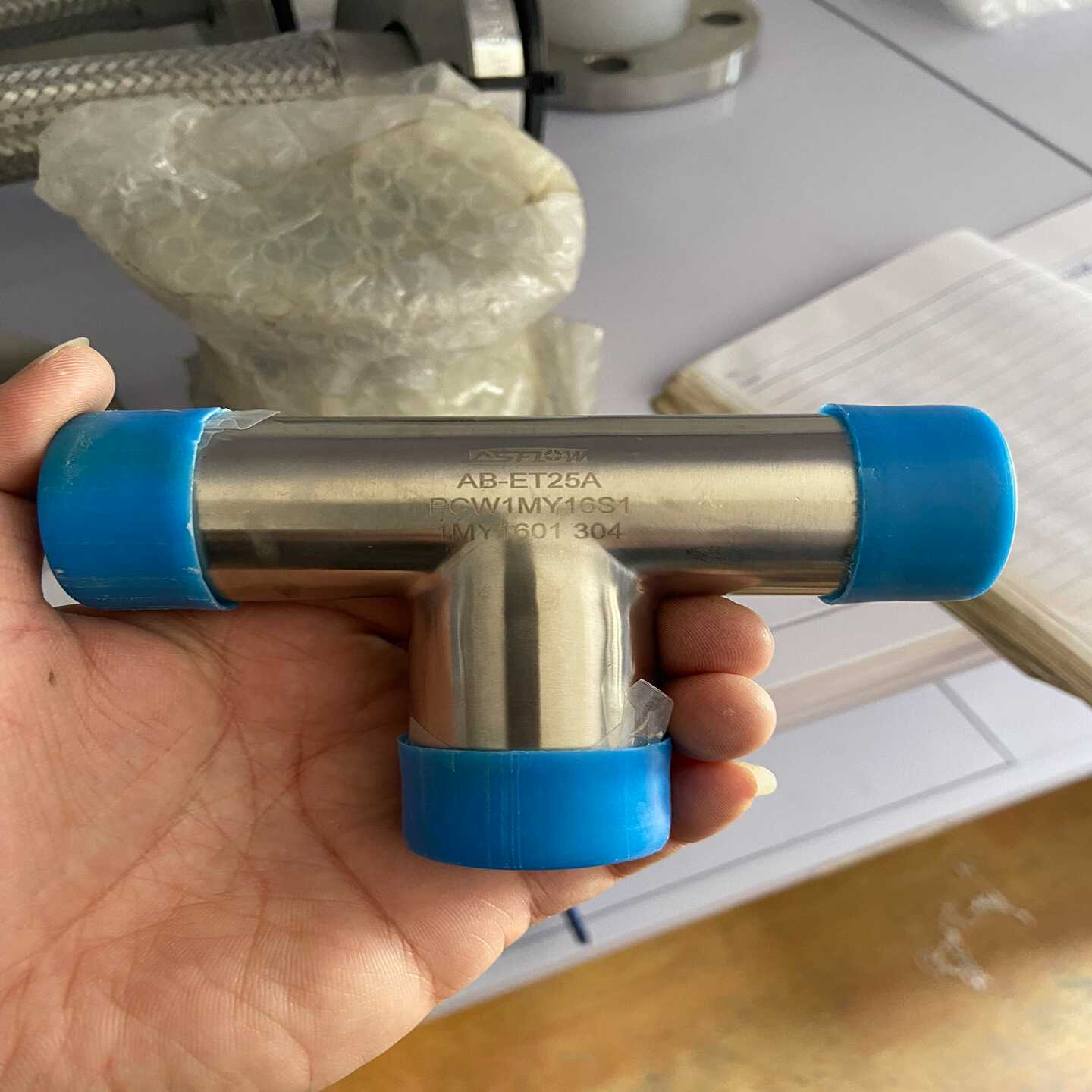 ASFLOW三通AB-ET25A、304不锈钢BA级、现货一--议价商品