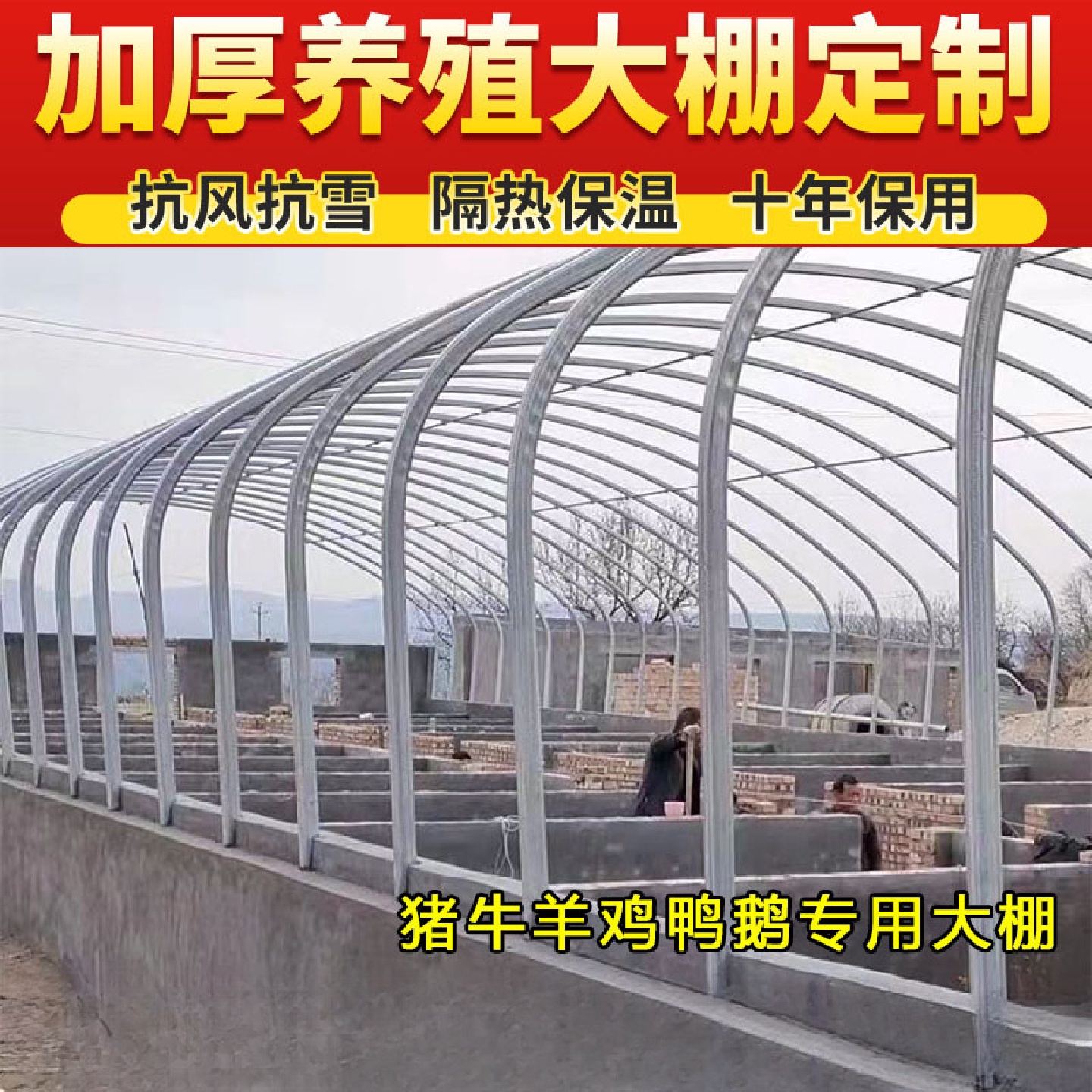 大棚钢管骨架温室蔬菜种植养殖大棚全套椭圆管牛羊圈猪舍鸡棚钢架