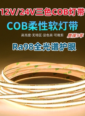 全光谱cob自粘灯带双色LED客厅线条灯单色贴片灯带流水彩光灯带