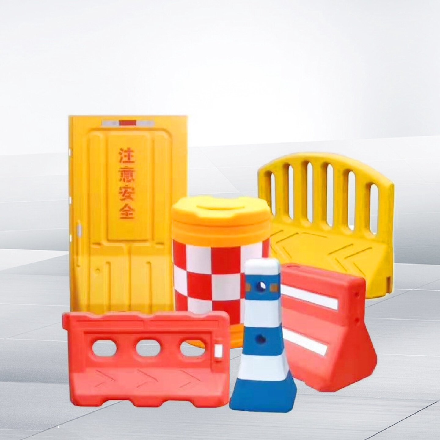 三孔水马市政施工注水围塑塑料铁马护栏道路高速防撞桶隔离墩