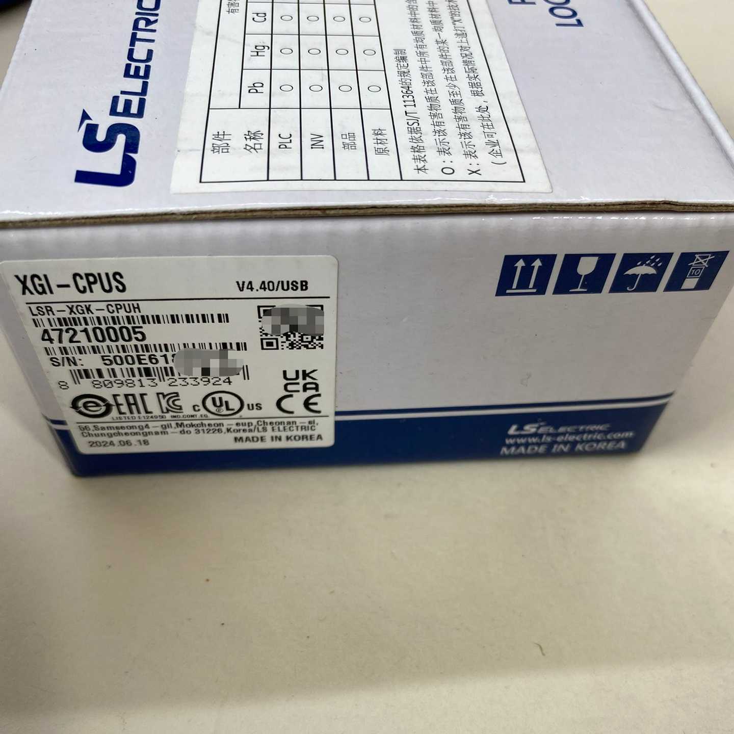 LS产电可编程控制器模块，型号XGI-CPUS，支持官方验货