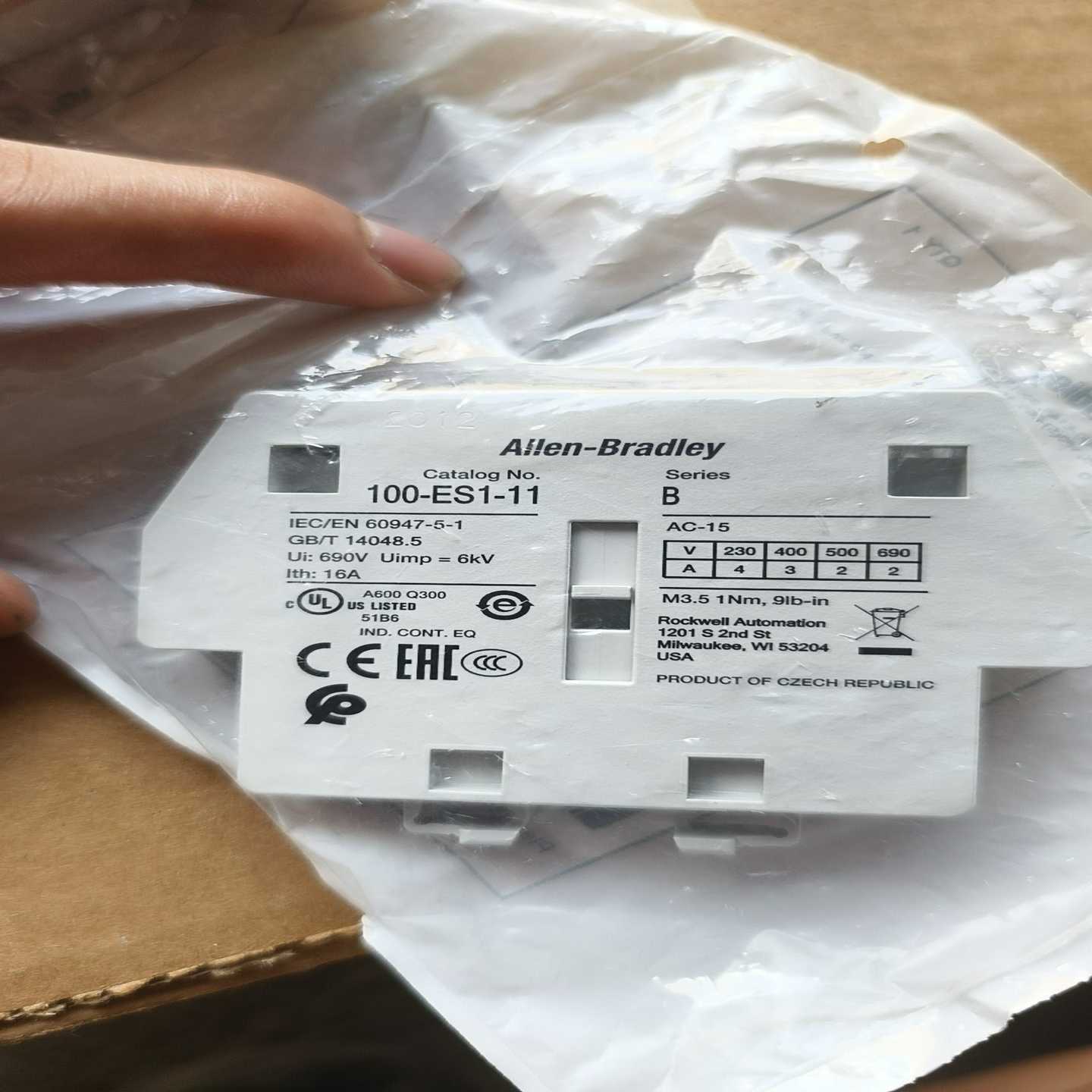 全新罗克韦尔AB辅助触点100-ES1-11，原装正品，带原议价