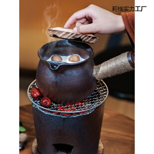 景德镇烤奶茶陶罐围炉煮茶罐罐茶壶大容量家用电陶炉明火烤茶罐